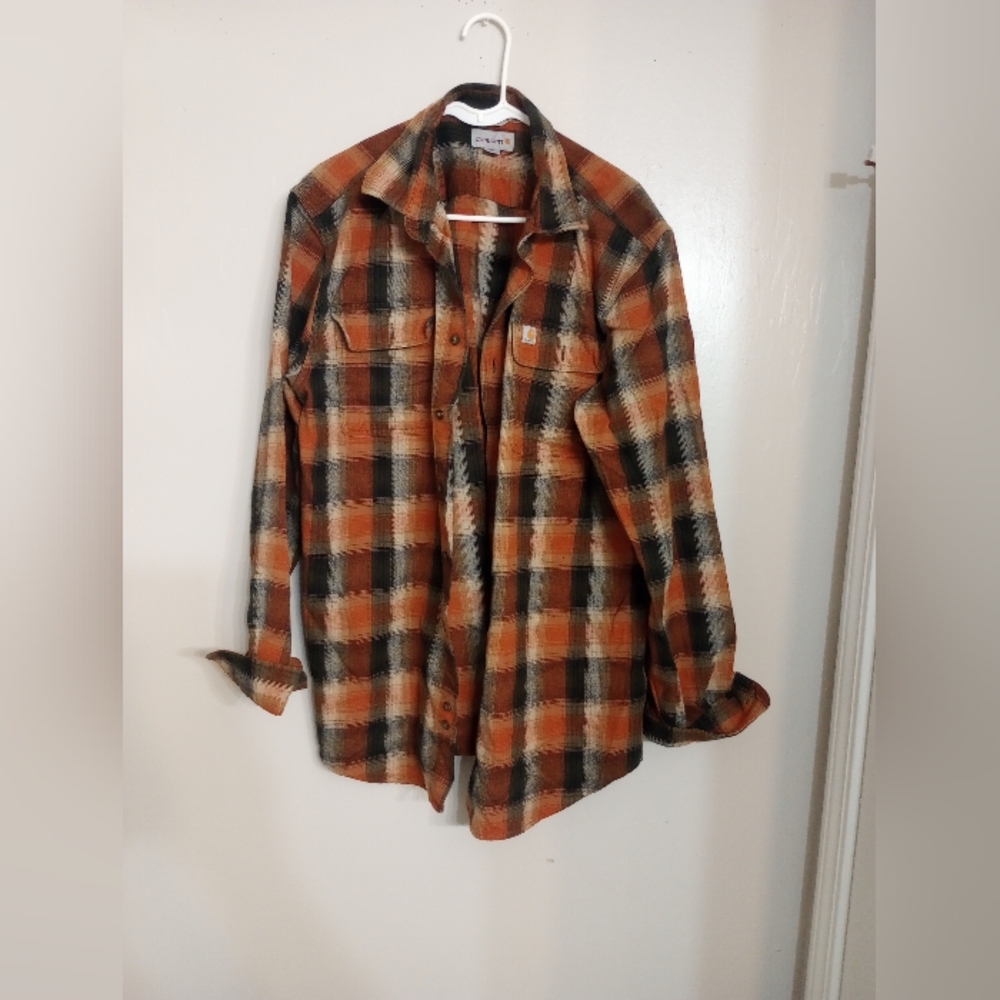 Carhartt Men's Heavy Duty Long Sleeve Plaid Flannel - Picture 2 of 5